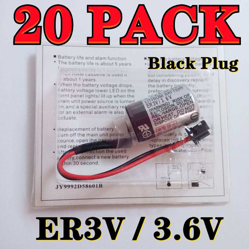 UGB 20 PACK Original New For TOSHIBA ER3V 3.6V 1000mAh PLC Battery With ...