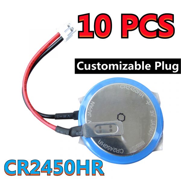 Batteria CR2450HR 3V 550mAh Con Connettore – Litio A Pulsante, Non Ricaricabile, Intervallo -40°C ~125°C, Durata 5 Anni