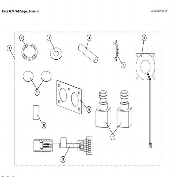 Drager GAS INLET EvitaXL/2D/4 Drager 6 Years Service Maintance KIT ...