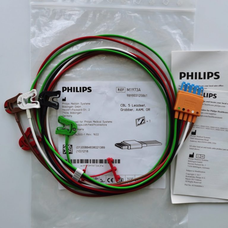 New 989803125861 For Philips M1973A 5 Lead with Grabbers AAMI - Medical ...